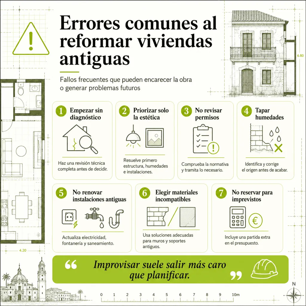 Errores comunes al reformar viviendas antiguas