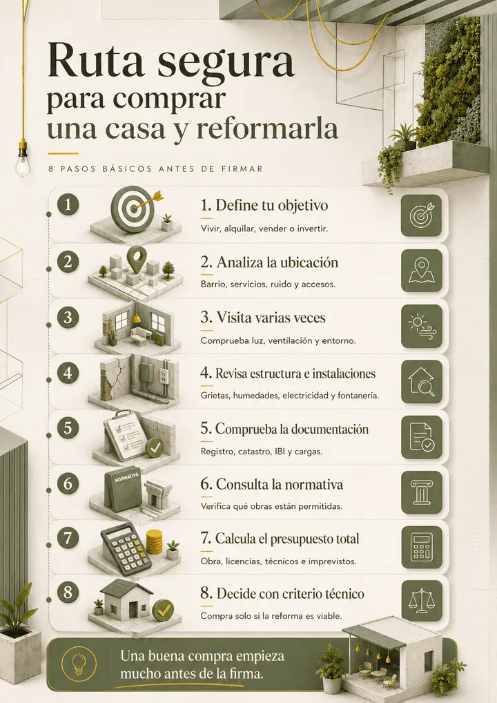 Ruta paso a paso para comprar una casa y reformarla con seguridad