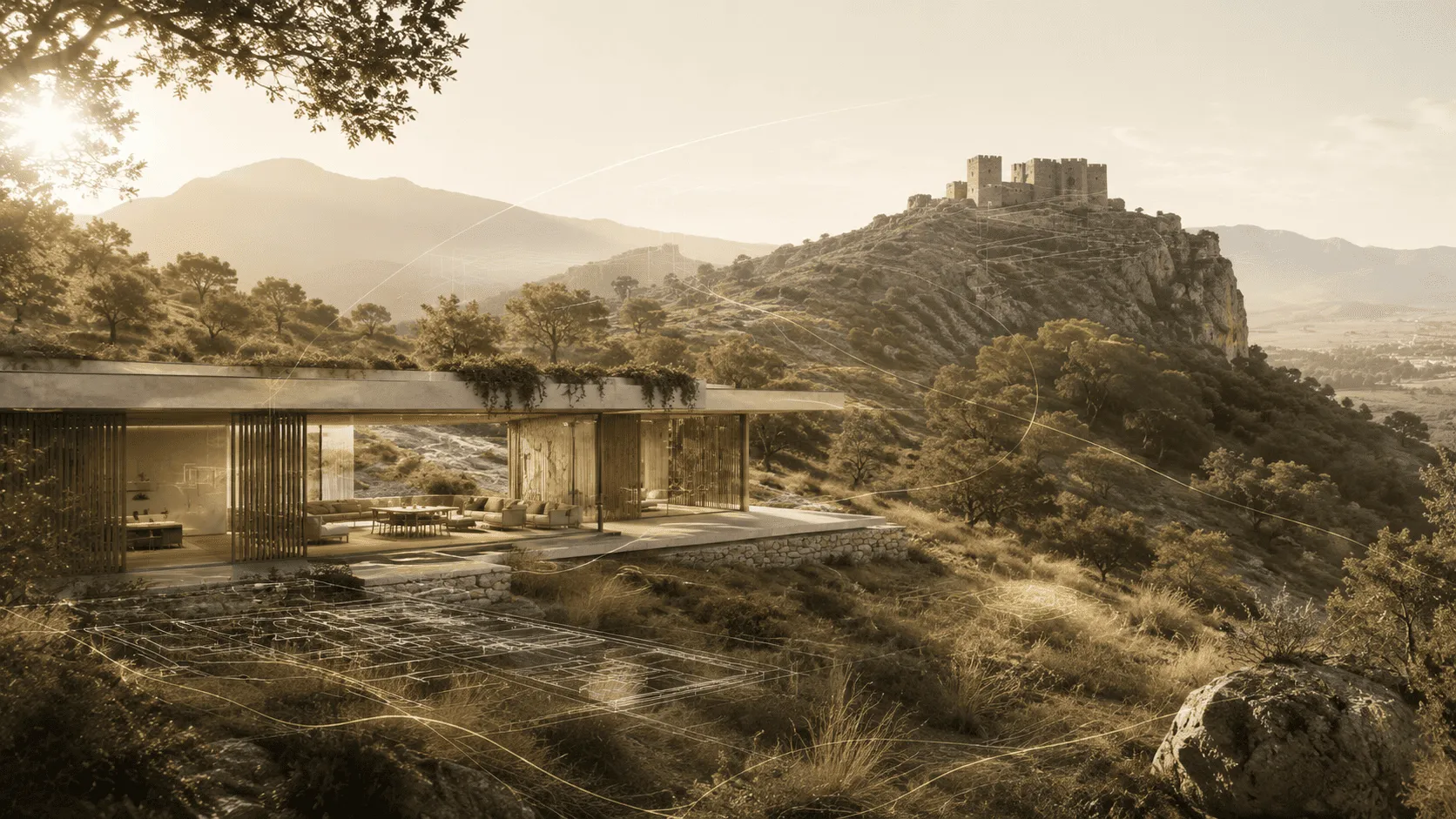 Arquitectura contemporánea y paisaje de Sax